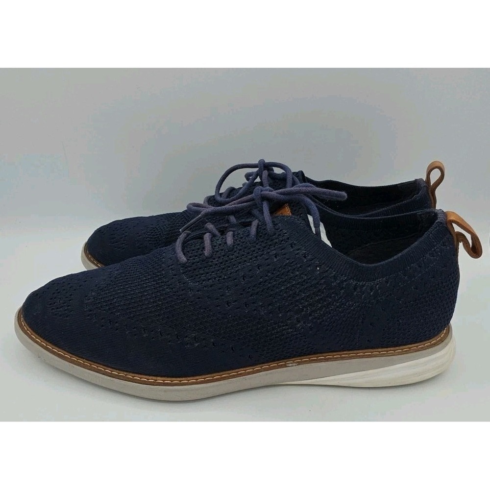 Cole Haan OriginalGrand Shoes Mens‎ Size 12 Blue Knit Wingtip Dress Oxford - Picture 2 of 8